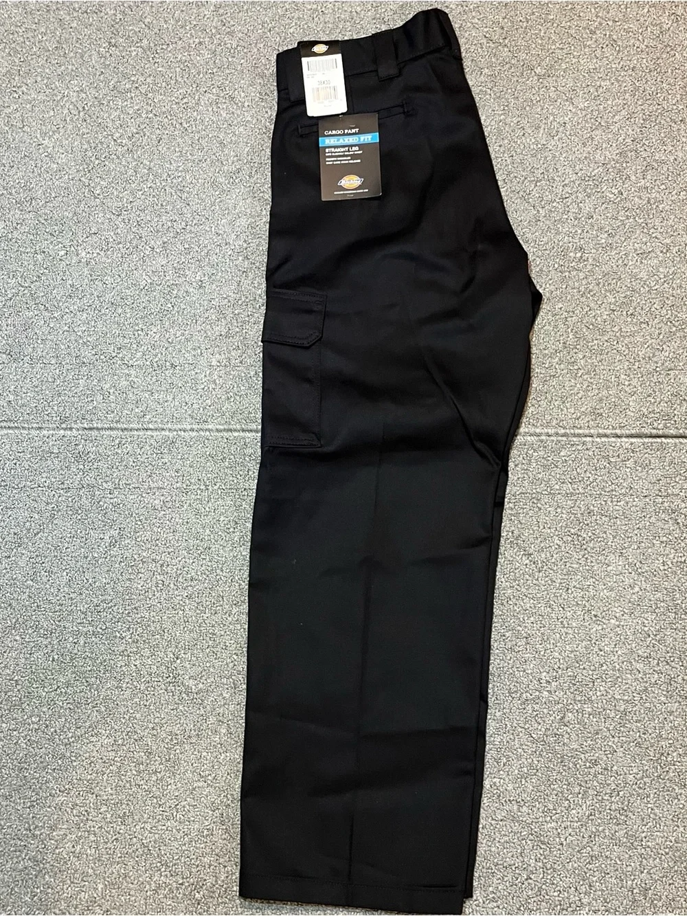 Dickies Cargo Pant Relaxed Fit Straight Leg Pants Mens Size 38X30 Black NWT